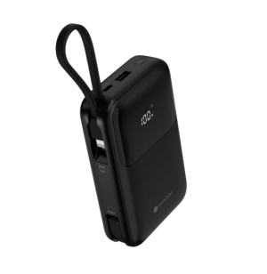 סוללת טעינה 2 כבלים מובנים צד + צג 20000mAh שחור MIR