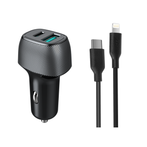 מ.רכב מהיר QC18W+PD25W+כבל MIR IPHONE to C