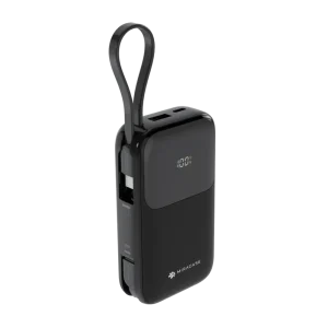 סוללת טעינה מיני 2כבלים מובנים צד+צג 10000mAh שחור MIR