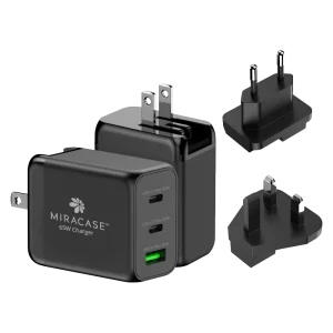 מטען קיר אוניברסלי מהיר דגם MWC65U בצבע שחור מבית MIRACASE