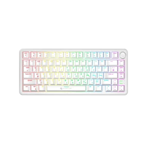 מקלדת מכנית חוטית צבע לבן MMCK300 עם כפתור שליטה ותאורת RGB מבית Miracase