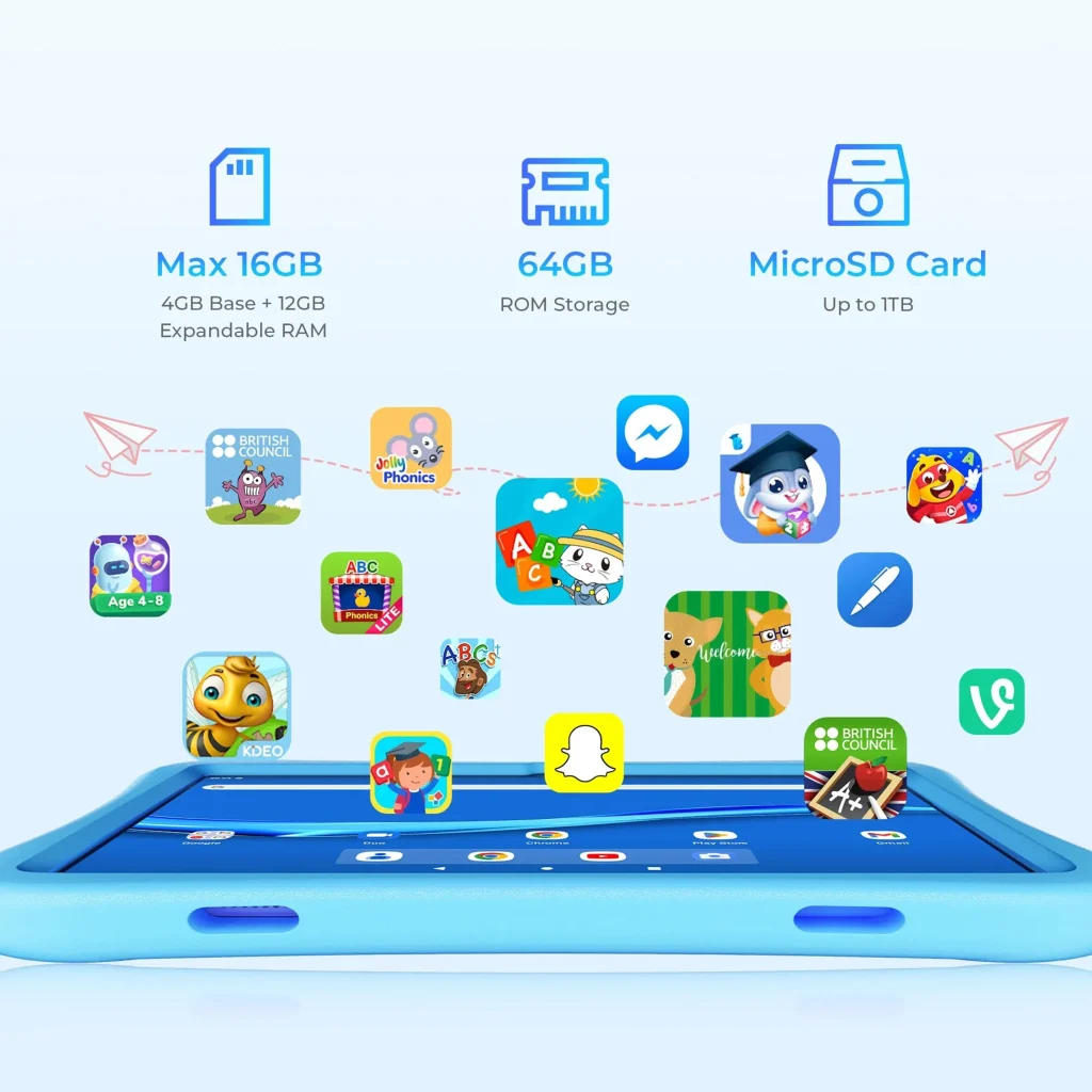 OUKITEL OT6 Kids – טאבלט ילדים שחור סוללה ‎8000mAh