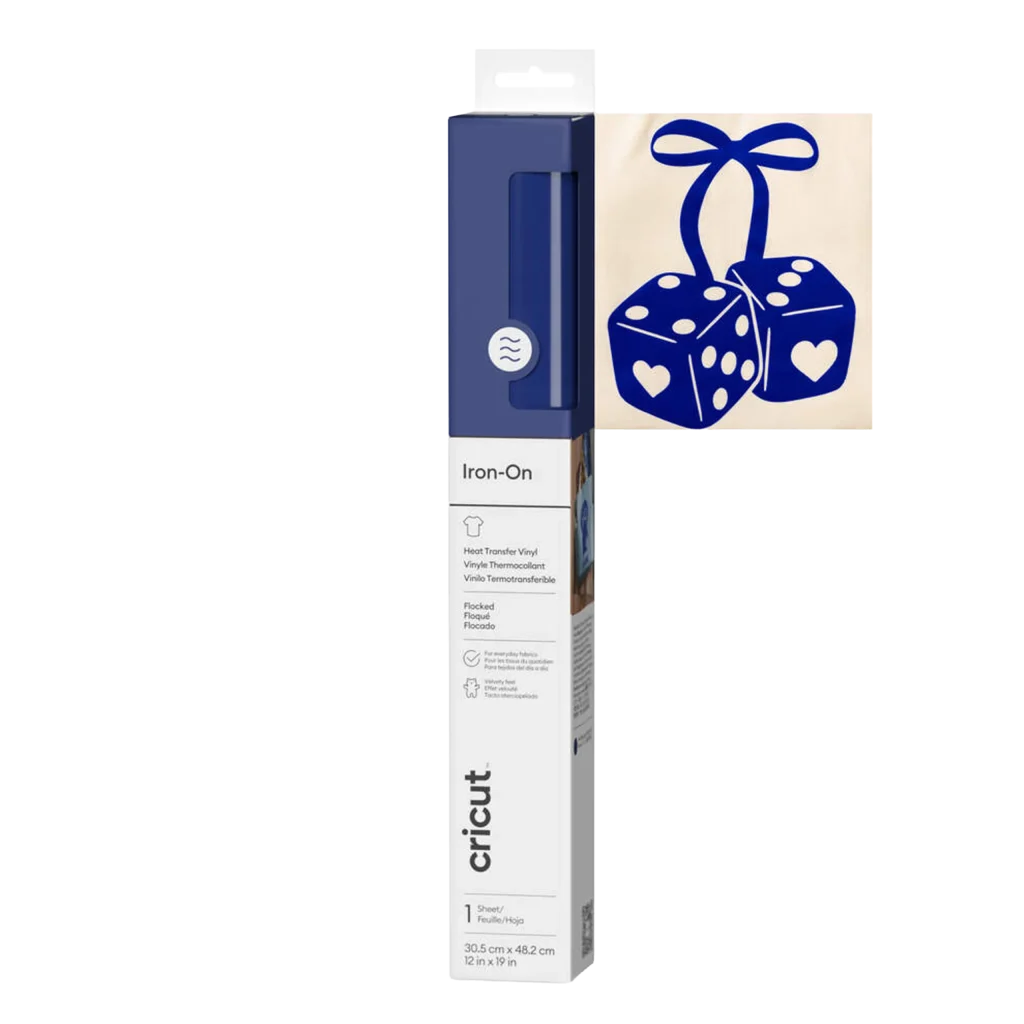 גיליון קטיפה ‎Flocked Iron-On כחול 30.5×48.3 ס"מ מבית CRICUT