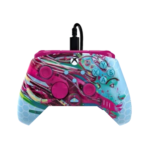 בקר גיימינג חוטי דגם PDP Rematch™ Glow Advanced Wired בצבע תכלת/ורוד מבית Turtle Beach