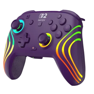 בקר גיימינג אלחוטי ל-Nintendo Switch 2 דגם Afterglow Wave Wireless Controller בצבע סגול מבית Turtle Beach
