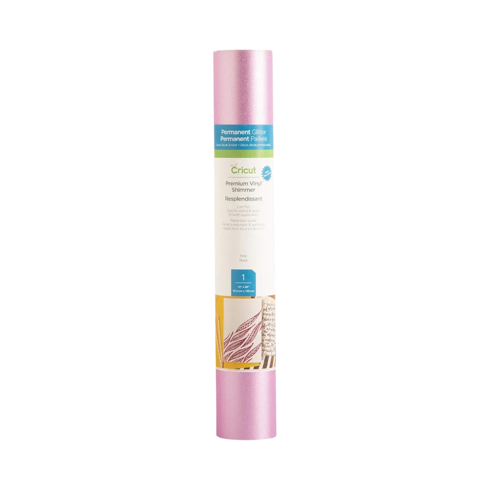 גליל ויניל פרימיום קבועה בגימור שימר Cricut Premium Vinyl Shimmer Permanent ורוד 30×120 ס"מ