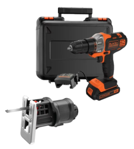 מציאון – באנדל מקדחה/מברגה MULTIEVO 18V עם ראש מסור אנכי מבית Black+Decker