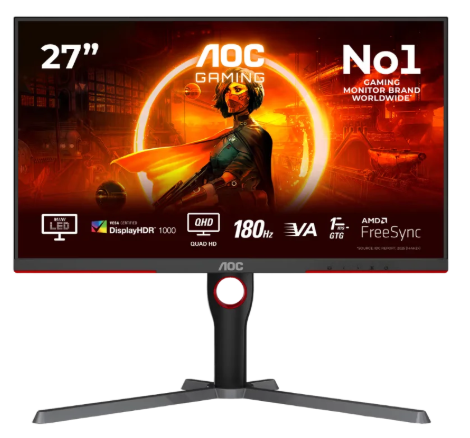מסך גיימינג 27 אינץ' דגם Q27G3XMN/BK מבית AOC