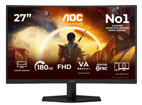 מסך גיימינג קעור 27 אינץ' דגם C27G42FE מבית AOC